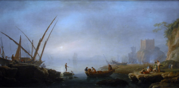 View of an Italian Port at Dawn, 1770, Charles Franois Lacroix de Marseille (1720-1782)