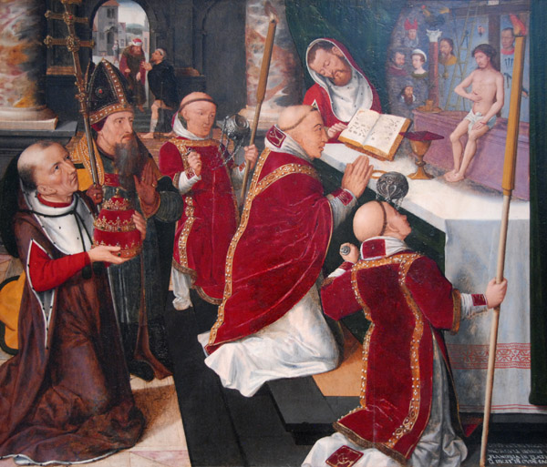 The Mass of St. Gregory, ca 1530, Petrus Nicolai Moraulus (1499-1576)