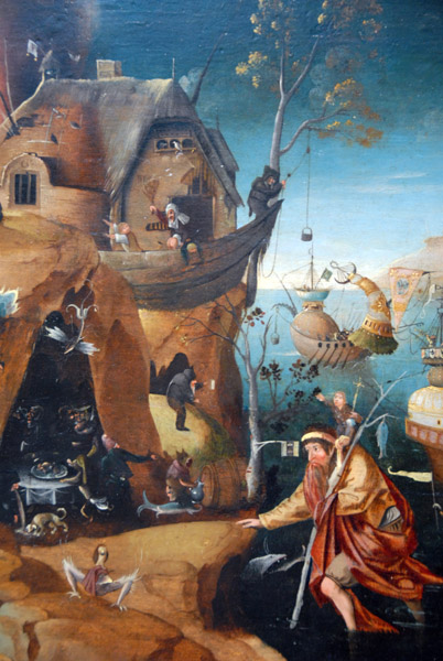 St. Christopher Carrying the Christ Child through a Sinful World ca 1520, Circle of Hieronymus Bosch (ca 1450-1516)