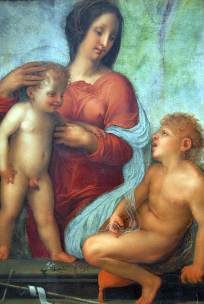 Madonna and Child with St. John the Baptist, ca 1520, follower of Il Rosso Fiorentino (1494-1540)