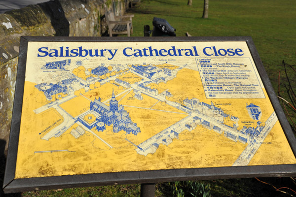 Map of Salisbury Cathedral Close