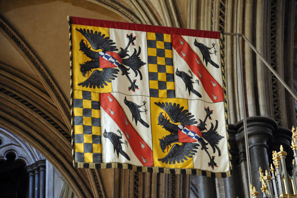 Flag with coat-of-arms, Salisbury Cathedral