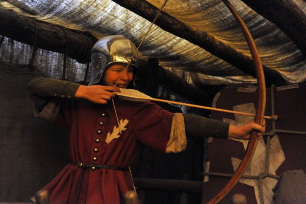 Young archer at practice, Warwick Castle