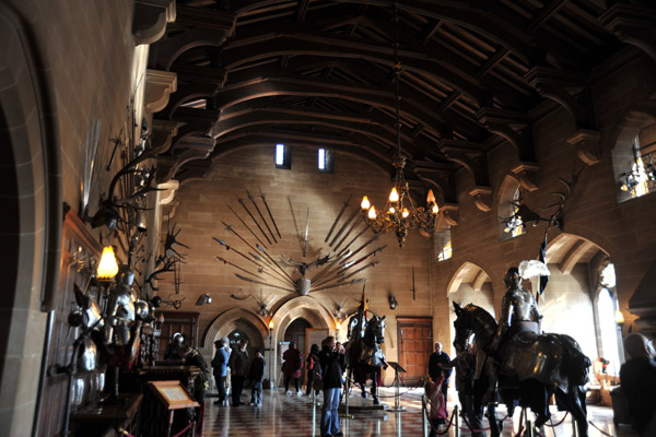 Arms and armor in the Great Hall, Warwick Castle