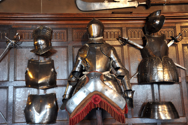 Arms and armor in the Great Hall, Warwick Castle