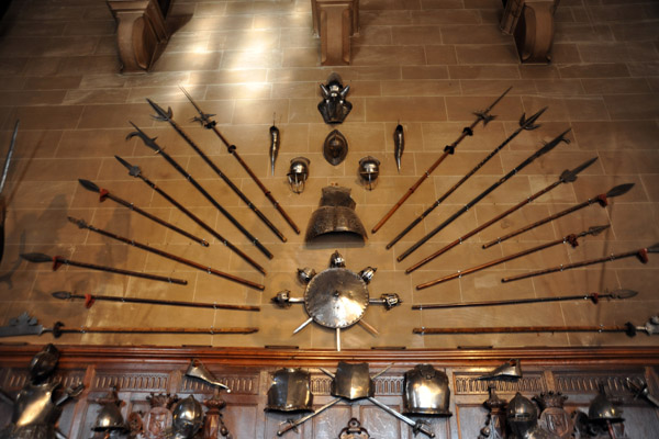 Display of medieval weaponry, Great Hall
