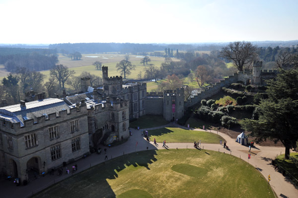 Warwick Castle courtyard from Guy's Tower