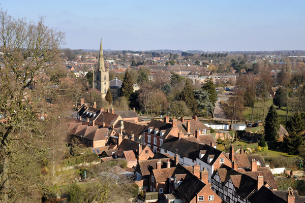 Rooftops of Mill Street with the tower of St. Nicholas Church