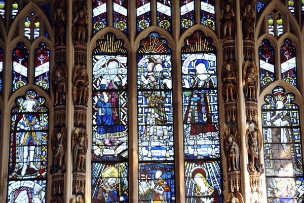 Stained glass, Beaumont Chapel, Warwick