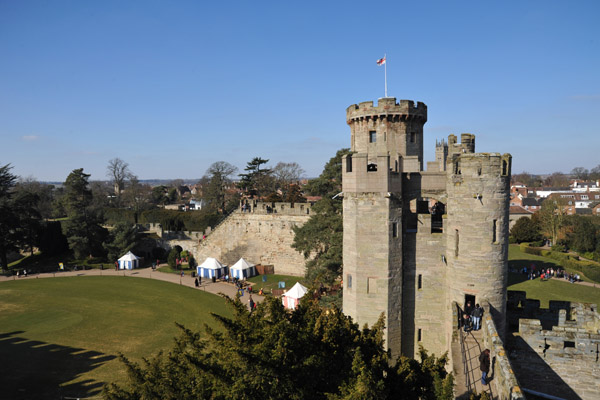 Eastern fortifications from Caesar's Tower, Warwick Castle