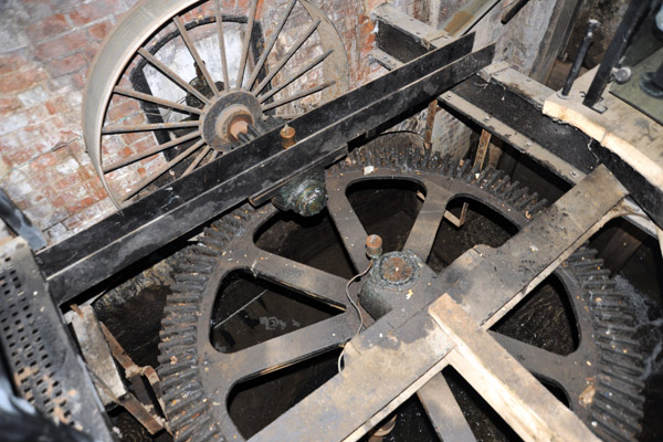 Gears from the waterwheel in the Mill, Warwick Castle