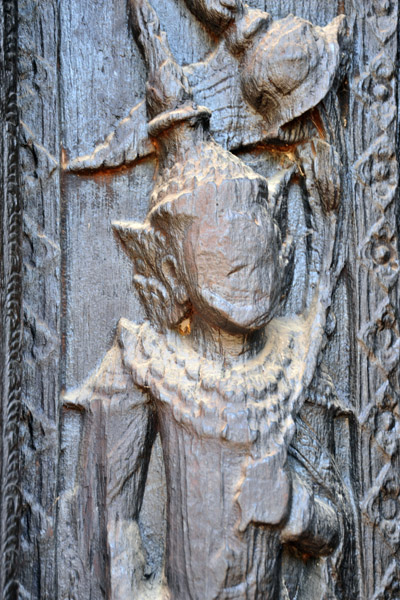 Weathered woodcarving, Bagaya Monastery