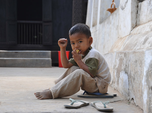 Young boy at Bagaya Monastery, Inwa