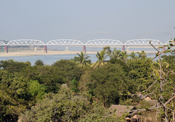 The old Inwa Bridge over the Irrawaddy River