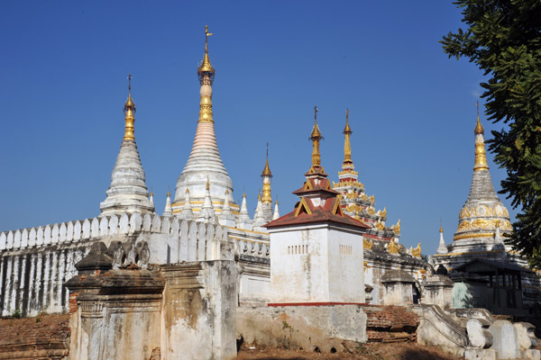 Stupas of Htilaingshin Paya pre-dating the Brick Monastery, Inwa
