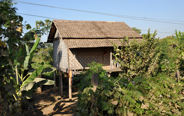 Stilt hut of woven palm fronds