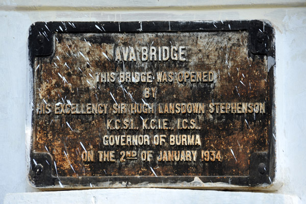 Ava Bridge opened by H.E. Sir Hugh Lansdown Stephenson, Governor of Burma, 1934