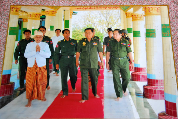 Photograph of the Generals of the Myanmar Junta on display at Soon U Ponya Shin Pagoda