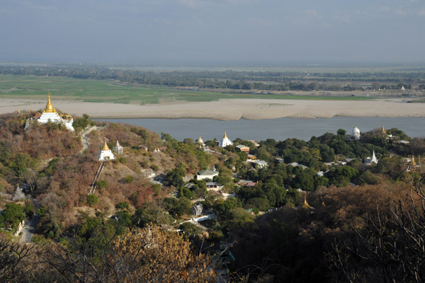 View of the Sagaing Hills and Irrawaddy River from Soon U Ponya Shin Pagoda