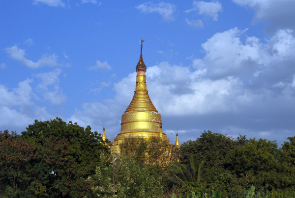 Pagoda next to the New Irrawaddy River Bridge at Sagaing