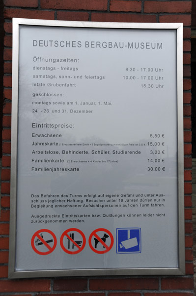 Deutsches Bergbau-Museum opening hours