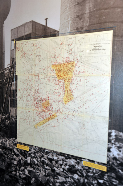 Map of WWII bomb strikes at Nordstern mine