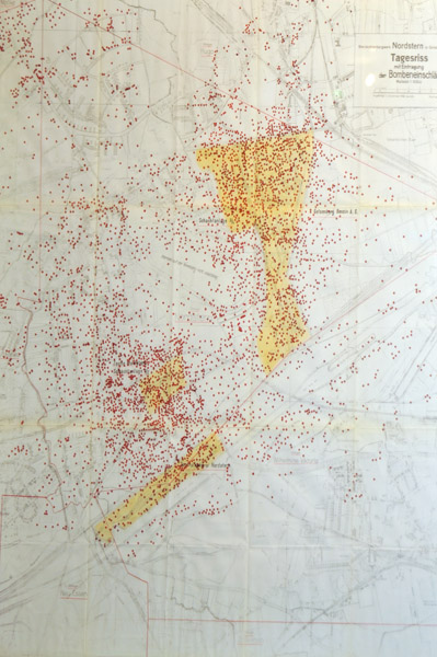 Map of WWII bomb strikes at Nordstern mine