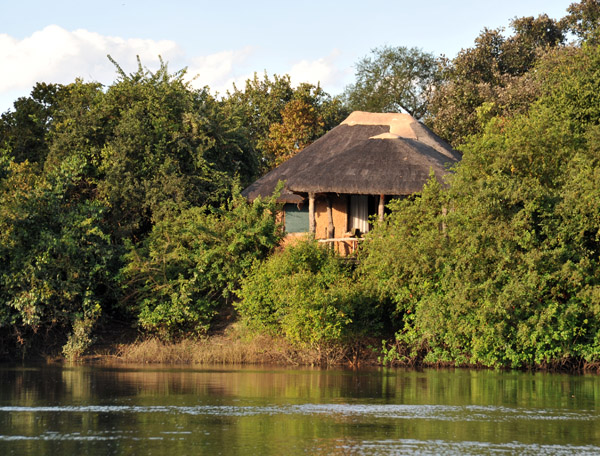 One of the chalets at Puku Pan overlooking the Kafue River