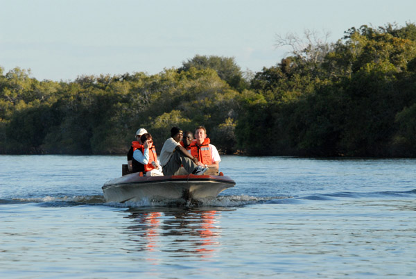 Boat tour on the broad Kafue River