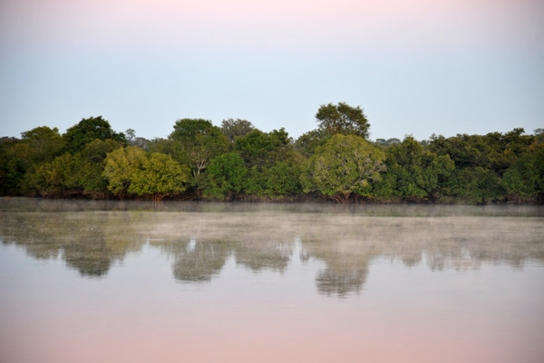 Kafue River early morning looking across to the Kafue National Park, Puku Pan Safari Lodge