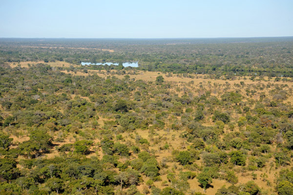 A small bit of the Kafue River is visible from the koppie
