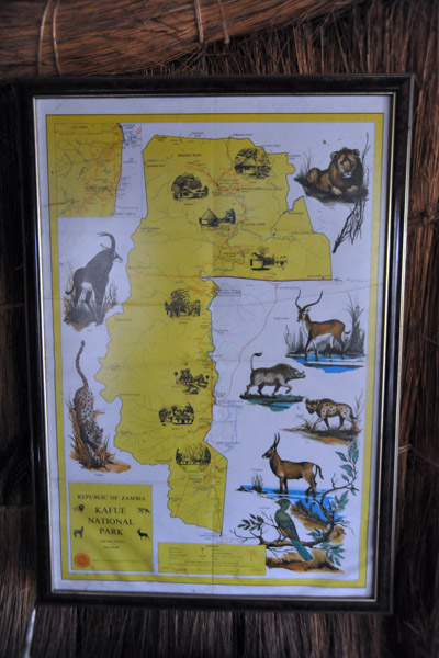 Map of Kafue National Park, Zambia