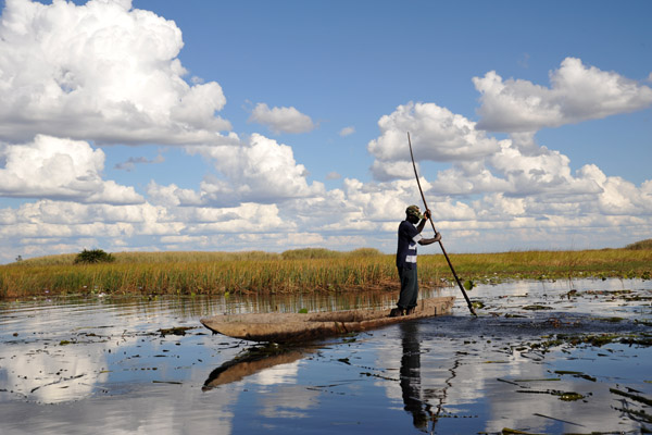 The local people of Bangweulu Swamp get around by mokoro