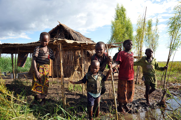 Zambian children, Bangweulu Swamps