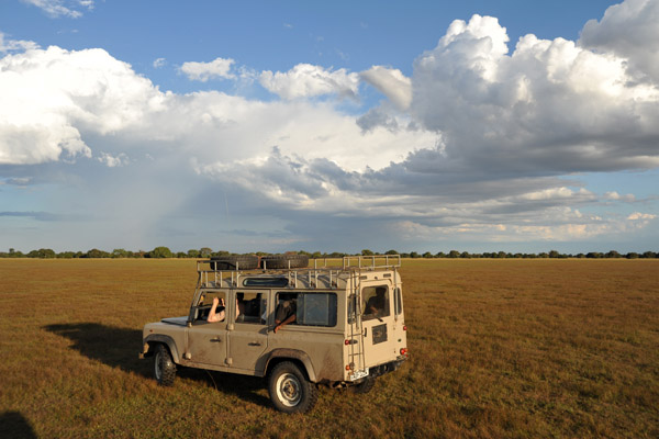 The second vehicle carrying the polers, Bangweulu Flats