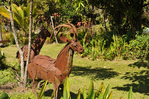 Sculpture of a sable antelope in the garden of Kapishya Hot Springs Lodge
