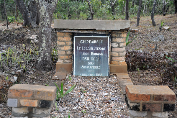 Grave of Stewart Gore-Browne (1883-1967) -Chimpembele is Nyanja name for rhino