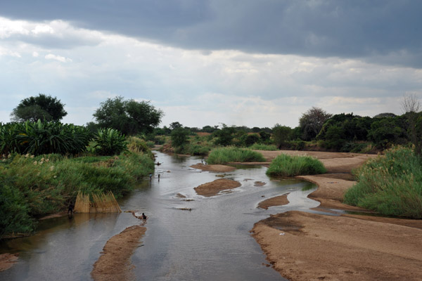 Crossing a tributary of the Luangwa River on Route D104 from Mfuwe Airport