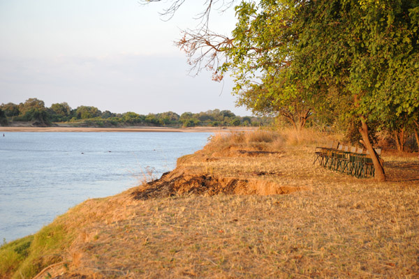 8 camp chairs waiting for sundowners as we arrive at the Bush Camp