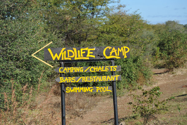 Turn here for Wildlife Camp