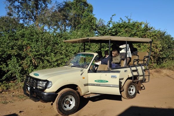 The Mvuu Lodge vehicle at the Lower Zambezi entrance station