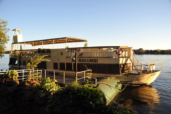 MV Makumbi docked at the Zambezi Waterfront Lodge, Livingstone