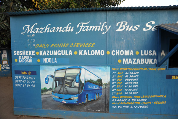 Mazhandu Family Bus Service from Livingstone to Lusaka, Kazungula and Sesheke