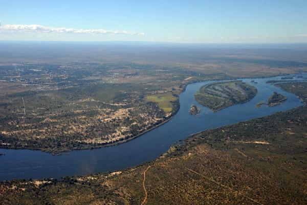 Zambezi River - Zambia on the top, Zimbabwe on the bottom