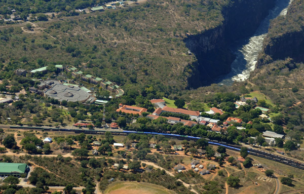 The historic Victoria Falls Hotel and the new Kingdom Hotel, Zimbabwe