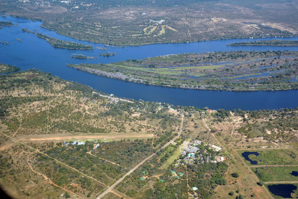 Livingstone ultralight strip heliport for commercial Victoria Falls sightseeing flights