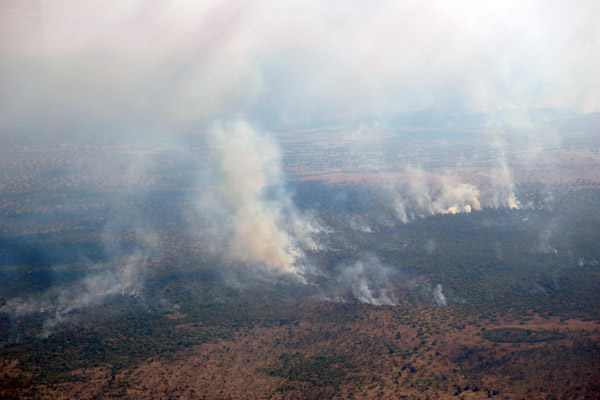 Bush fires in the southern end of Kafue National Park