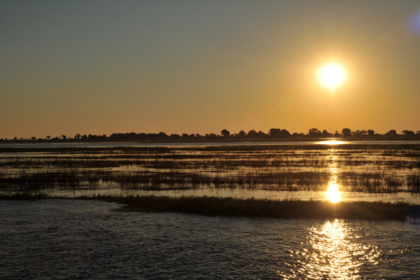 Sunset over the Namibian side of the Chobe River