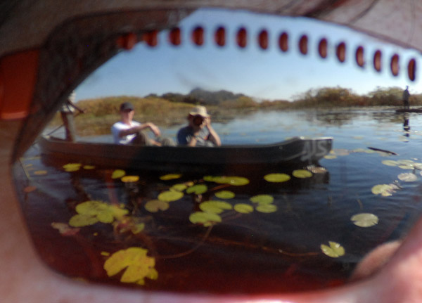 Reinhold and me in our mokoro, Okavango Delta