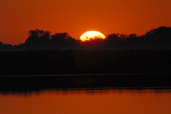 Sunrise, Guma Lagoon Camp, Northern Okavango Delta, Botswana